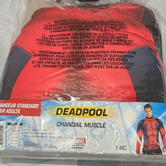 New Adult Deadpool Marvel Muscle Shirt One size - Picture 3 of 3